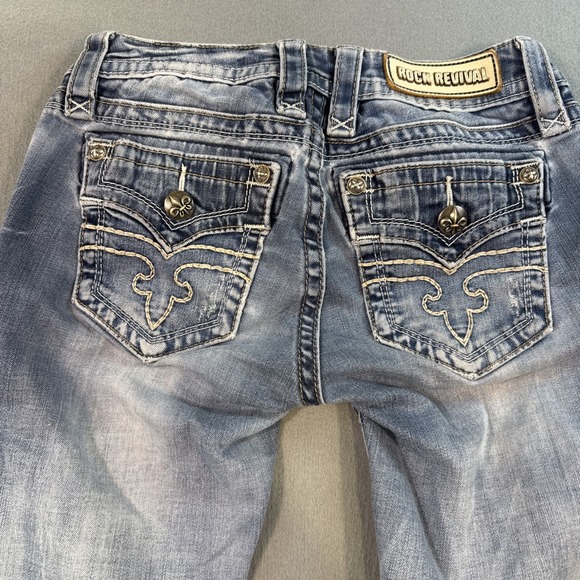 Rock Revival Denim - Rock Revival JEANS Womens 26x31.5 ALIVIA Easy SKINNY EMBELISHED THICK STITCH